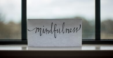 mindfulness printed paper near window